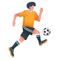Soccer player running with ball vector