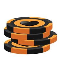 A stack of casino chips with a heart in the middle vector