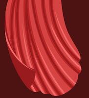 A red scarf with a red ribbon on it vector