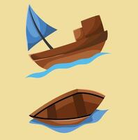 A boat and a boat with a sail on it vector