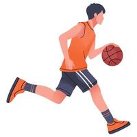 A man is running with a basketball ball vector