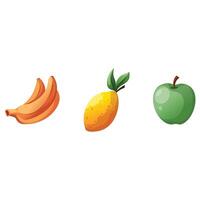 A set of fruit icons on a white background vector