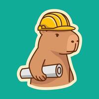 Busybara The Working Capybara vector