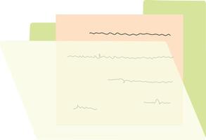 Light Green transparent folder files with paper inside illustration vector