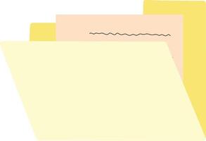 Light Yellow folder files with paper inside illustration vector