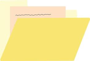 Yellow folder files with paper inside illustration vector