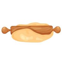 Different dough. Rolled out dough with a rolling pin for baking. vector