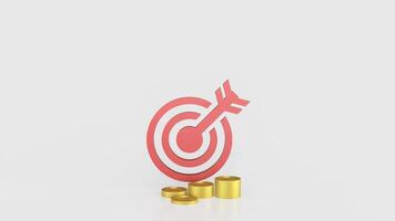 Red target and gold coins for Business concept 3d Rendering . . photo