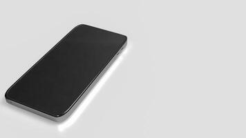 Mobile phone on white background 3d Rendering. photo