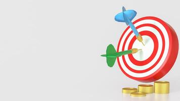 Blue eye target and gold coins for Business concept 3d rendering. photo