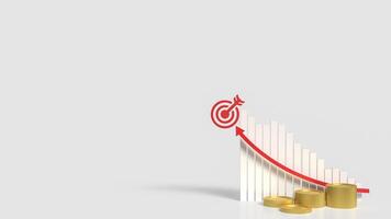 Target and chart for Business concept 3d Rendering. photo