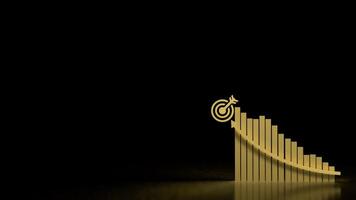 Target and chart for Business concept 3d Rendering . photo