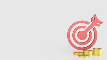 Red target and gold coins for Business concept 3d Rendering. . photo