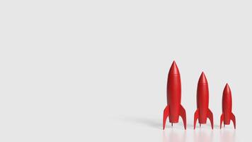 Red rocket on white Background 3d Rendering. photo