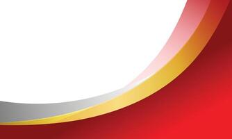 Abstract red and gold curved lines modern background vector