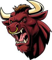 Angry Bull With Gold Nose Ring Artwork vector