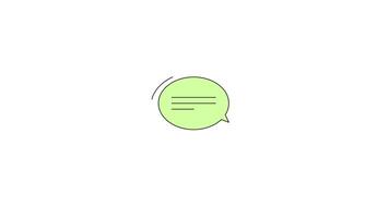 Friendly and inviting light green speech bubble 2D cartoon object animation. Web comment. Learning app. Communication conversation. Dialog box animated flat colorful item 4K isolated on white video