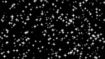 Glittering Sparkle Stars Particle Overlay. Glowing white particles. Alpha transparent background. video