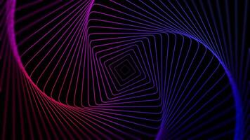 Animated Colorful tunnel loop. Seamless 4K animation. Abstract motion screen background with animated loop box. Glowing neon frames with bright colors on a black background. 3D rendering video