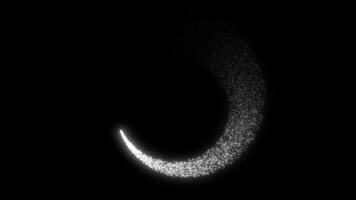 Animated Bright flying sparks of particles, spinning in a circle, follow the flashing star. video