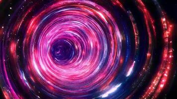 3d render abstract pink tunnel with particle , circle and line video