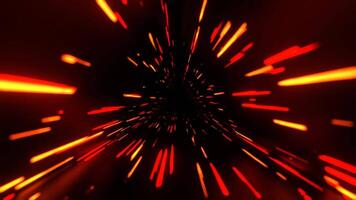 Red and Orange Chaotic Neon Glow in Triangle Tunnel Background VJ Loop in 4K video