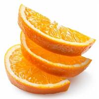 Stack of fresh orange slices creating a refreshing citrus delight photo