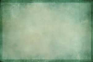 Green grunge background texture with dark border creating vintage design element photo