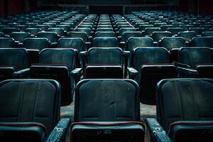 Empty seats filling an auditorium waiting for the audience to arrive photo