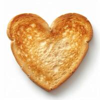 Heart shaped toast showing love and affection for breakfast photo