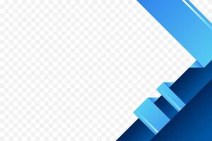 blue gradient geometric corner frame in folded style background illustration vector