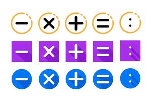 Set of basic math symbols, useful for educational or mathematical projects vector