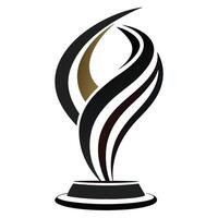 Elegant black and gold abstract trophy design on white background vector