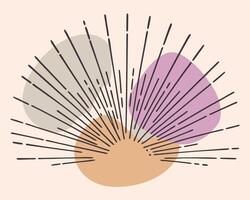 Minimalist abstract composition with circles and lines in earthy pastel colors vector