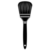 Black and white graphic of a paintbrush tool with a classic style vector