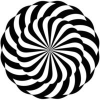 Abstract black and white rotating pattern with a floral design element vector