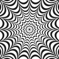 Optical illusion with black and white lines creating distorted perspective effect vector