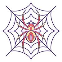 Stylized red spider illustration on web graphic design element vector