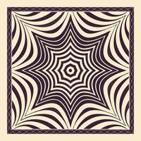 Abstract square design with optical illusion star shape and decorative border vector