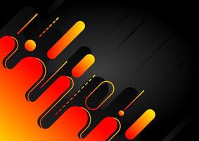 abstract orange yellow gradient on dark background with geometric shape and line vector