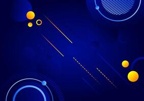 abstract blue and yellow background with circles and lines vector