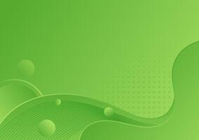 Abstract green gradient background with circles and halftone dots. vector