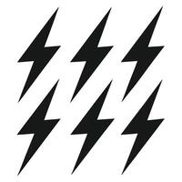 Seamless pattern black lightning bolt on white background repeating thunder sign vector