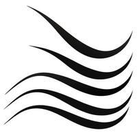 Abstract black waves elegant flowing curves decorative lines background vector