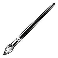 Elegant black and white paint brush for artistic creation and design projects vector