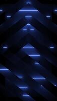 lustroso à moda vertical tecnologia fundo com brilhando azul néon luz feixes e diagonal formas. cheio hd e looping abstrato tecnologia animação. video