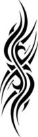 Black and white abstract swirl design features a tribal pattern vector