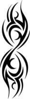 Black and white design features abstract swirls, a tribal pattern, and floral elements. vector