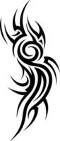 Tribal tattoo design with black wings and dragon silhouette art vector