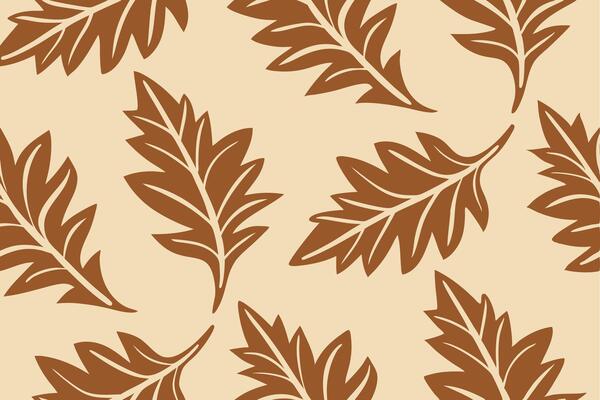 Decorative autumn leaf pattern in brown tones for wallpapers and textile designs creating a natural environment